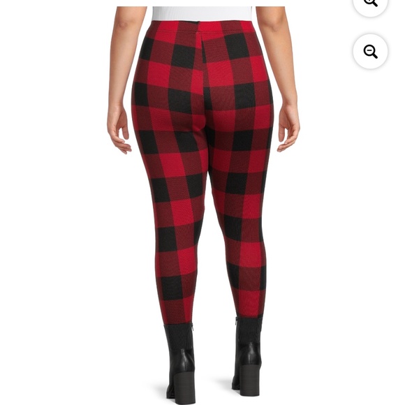 Terra and Sky Women’s Plus Brushed Fleece Lined Buffalo Plaid Leggings 2X NWT - Picture 5 of 7